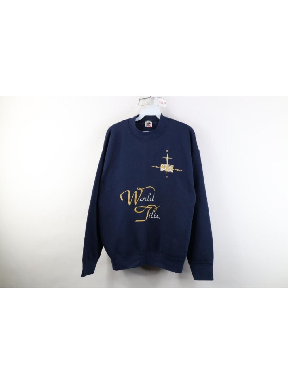 Vintage 90s Womens Large Christian Jesus Mary Joseph Crewneck Sweatshirt USA